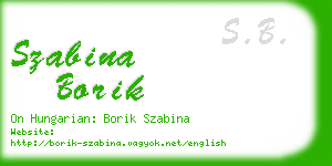 szabina borik business card